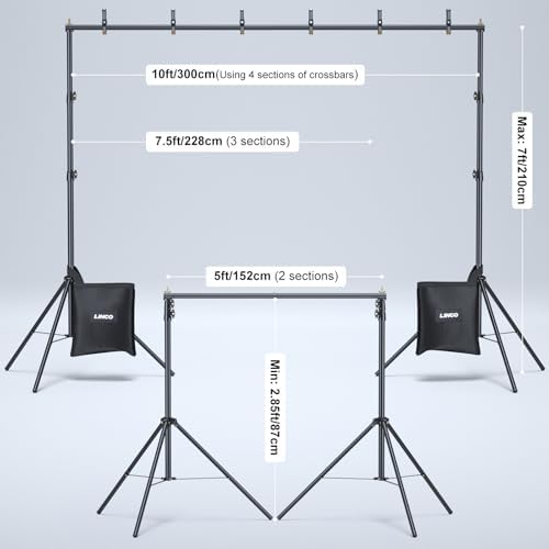 Lincostore Backdrop Stand Kit 10x7ft for Photography in 10x7ft, alternate view 2