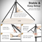 Lincostore Backdrop Support Stand Kit 10x7.1ft Adjustable Photography Studio Photo Background Support System, alternate view