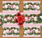 Linen Pink and White Buffalo Check Plaid Christmas Placemats Set of 4 Farmhouse Winter Christmas Xmas Holiday, alternate view