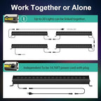 Linkable Smart RGBCW Wall Washer Light Bar 90W - 2700K-6500K Tunable White LED Bar with App & RF Remote, 16, alternate view 2