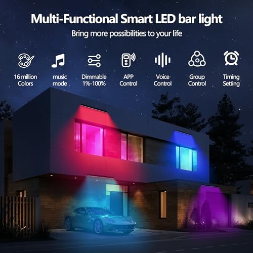 Linkable Smart RGBCW Wall Washer Light Bar 90W - 2700K-6500K Tunable White LED Bar with App & RF Remote, 16, alternate view 4