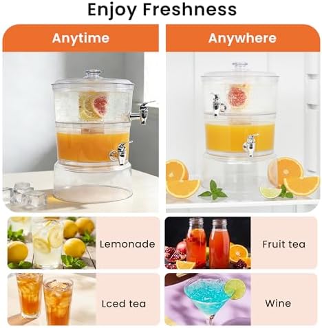 LISI Drink Dispensers for Parties, 2 Gallon Beverage Dispenser with Stand, alternate view 3