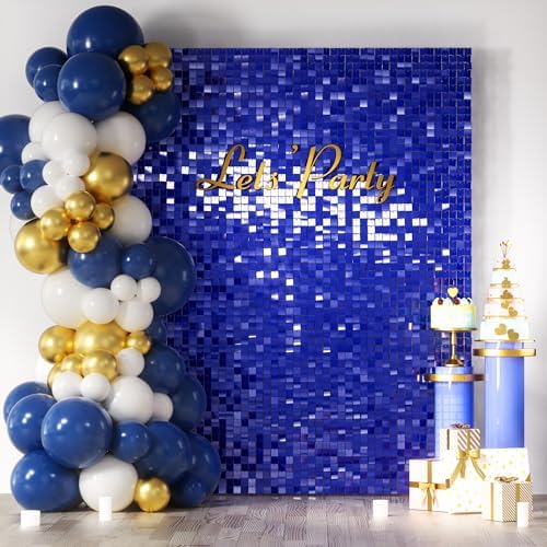 LiteGrid Series Shimmer Wall Backdrop - 24Pcs Blue