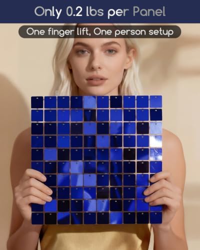 LiteGrid Series Shimmer Wall Backdrop - 24Pcs Blue, alternate view 3