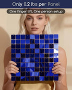 LiteGrid Series Shimmer Wall Backdrop - 24Pcs Blue, alternate view 3