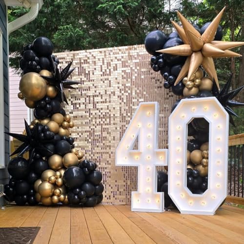 LiteGrid Series Shimmer Wall Backdrop - 24Pcs Champagne Gold, alternate view 6