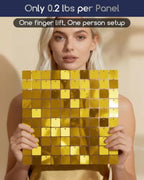 LiteGrid Series Shimmer Wall Backdrop - 24Pcs Gold, alternate view 3