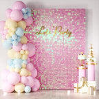LiteGrid Series Shimmer Wall Backdrop - 24Pcs Iridescent Pink