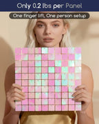 LiteGrid Series Shimmer Wall Backdrop - 24Pcs Iridescent Pink, alternate view 3