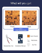 LiteGrid Series Shimmer Wall Backdrop - 24Pcs Orange, alternate view 2