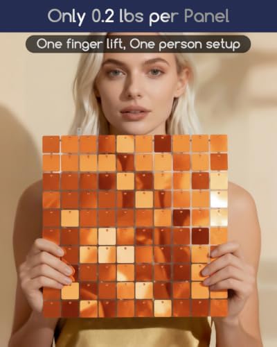 LiteGrid Series Shimmer Wall Backdrop - 24Pcs Orange, alternate view 3