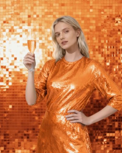 LiteGrid Series Shimmer Wall Backdrop - 24Pcs Orange, alternate view 5
