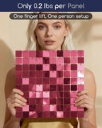 LiteGrid Series Shimmer Wall Backdrop - 24Pcs Pink, alternate view 3