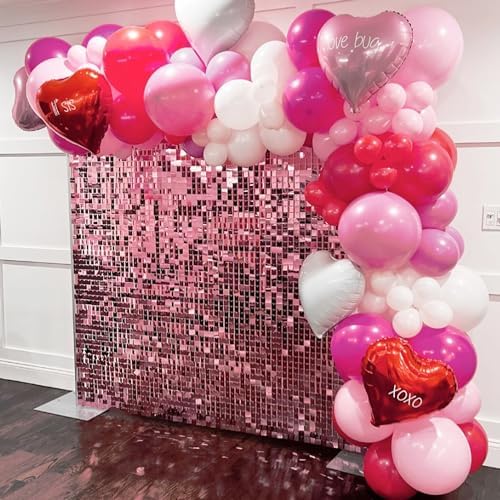 LiteGrid Series Shimmer Wall Backdrop - 24Pcs Pink, alternate view 6