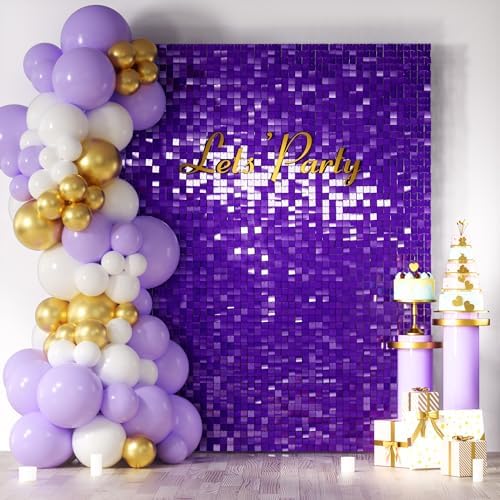 LiteGrid Series Shimmer Wall Backdrop - 24Pcs Purple