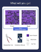 LiteGrid Series Shimmer Wall Backdrop - 24Pcs Purple, alternate view 2