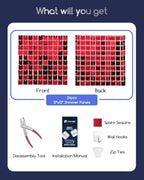 LiteGrid Series Shimmer Wall Backdrop - 24Pcs Red, alternate view 2