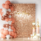 LiteGrid Series Shimmer Wall Backdrop - 24Pcs Rose Gold