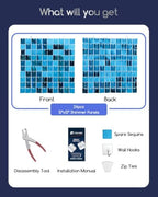 LiteGrid Series Shimmer Wall Backdrop - 24Pcs Turquoise Blue, alternate view 2