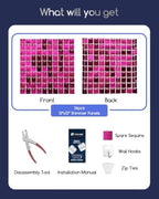 LiteGrid Series Shimmer Wall Backdrop - 36Pcs Hot Pink, alternate view 2