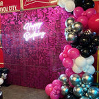 LiteGrid Series Shimmer Wall Backdrop - 36Pcs Hot Pink, alternate view 6