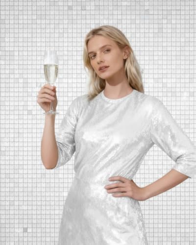 LiteGrid Series Shimmer Wall Backdrop - 36Pcs Matte White, alternate view 5