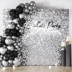 LiteGrid Series Shimmer Wall Backdrop - 36Pcs Silver