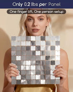 LiteGrid Series Shimmer Wall Backdrop - 36Pcs Silver, alternate view 3