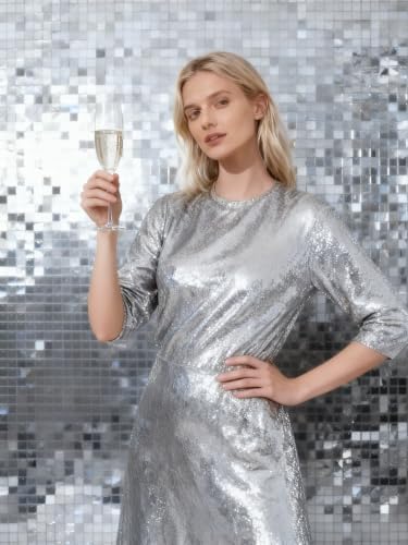 LiteGrid Series Shimmer Wall Backdrop - 36Pcs Silver, alternate view 5