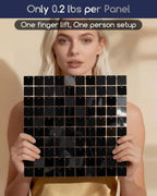 LiteGrid Series Shimmer Wall Backdrop - 48Pcs Black, alternate view 3