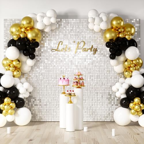 LiteGrid Series Shimmer Wall Backdrop - 48Pcs Mirror White