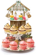 Locally Grown Cupcake Stand - 3 Tiered Baby Shower Party Decoration in Light Brown
