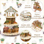 Locally Grown Cupcake Stand - 3 Tiered Baby Shower Party Decoration in Light Brown, alternate view 4