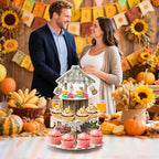 Locally Grown Cupcake Stand - 3 Tiered Baby Shower Party Decoration in Light Brown, alternate view 6