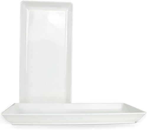 Long Melemine Serving Tray, 17.3x8x1.5 inch in 17.3x8x1.5 inch in White
