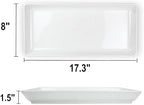 Long Melemine Serving Tray, 17.3x8x1.5 inch in 17.3x8x1.5 inch in White, alternate view 2