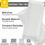 Long Melemine Serving Tray, 17.3x8x1.5 inch in 17.3x8x1.5 inch in White, alternate view 4