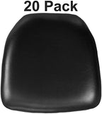 Louise 20 Pack Hard Black Vinyl Chiavari Chair Cushion, alternate view 2