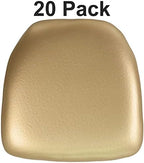 Louise 20 Pack Hard Gold Vinyl Chiavari Chair Cushion, alternate view 2