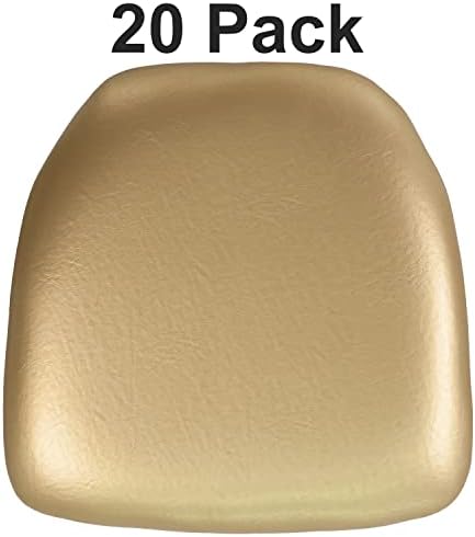 Louise 20 Pack Hard Gold Vinyl Chiavari Chair Cushion, alternate view 2