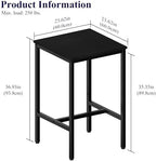 Lutown-Teen Square Bar Table, High Top Table - Industrial Metal Frame for Small Spaces & Narrow Kitchens, alternate view 3