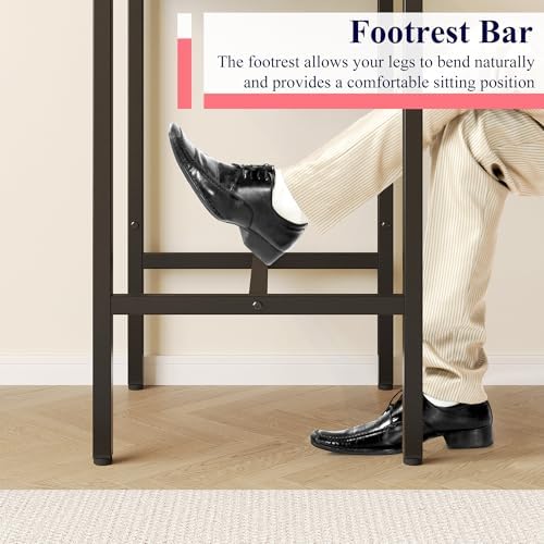 Lutown-Teen Square Bar Table, High Top Table - Industrial Metal Frame for Small Spaces & Narrow Kitchens, alternate view 5