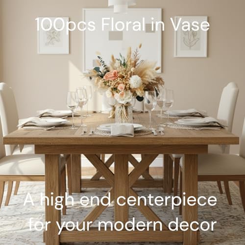 Luxury Floral Arrangement with Vase - Pampas Grass & Artificial Flowers, alternate view 5