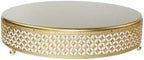 Luxury Gold Cake Stand, Round Metal Dessert Display with Ornate Floral Filigree Lace, Dual‐Coated Premium Finish, alternate
