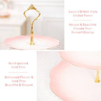 Luxury Larger 3-Tier Cupcake Stand Tower, British Style Porcelain Serving Tray with Golden Trim, Food Grade, alternate view 3