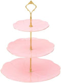 Luxury Larger 3-Tier Cupcake Stand Tower, British Style Porcelain Serving Tray with Golden Trim, Food Grade
