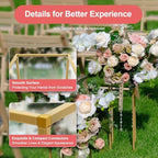 LYNICESHOP Gold Metal Flower Stand Set, 10-Piece Rectangular Rack, Elegant Wedding & Event Table Centerpieces, alternate view