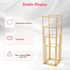 LYNICESHOP Gold Metal Flower Stand Set, 4-Piece Rectangular Rack, Elegant Wedding & Event Table Centerpieces, alternate view
