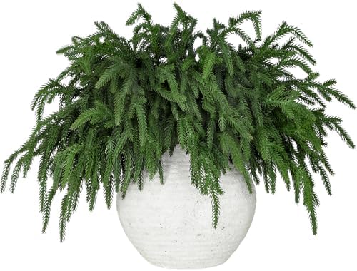 LZNPA 12 Pcs Realistic Christmas Pine Branches Natural Droopy Soft Bendable