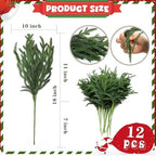 LZNPA 12 Pcs Realistic Christmas Pine Branches Natural Droopy Soft Bendable, alternate view 5
